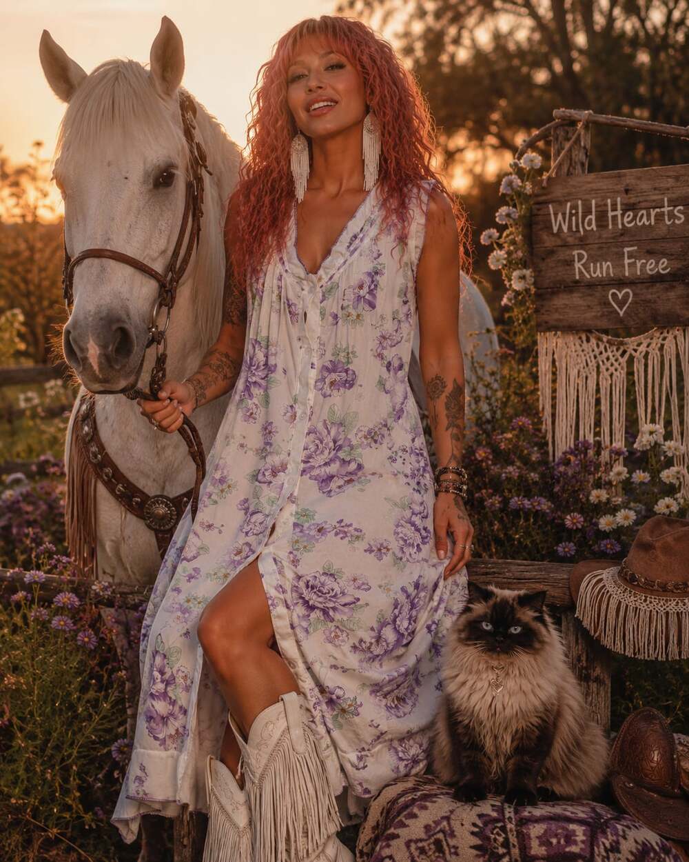 Lati Fashion Vibtage Intimates Floral Sleeveless Nightgown/Duster Sz.M